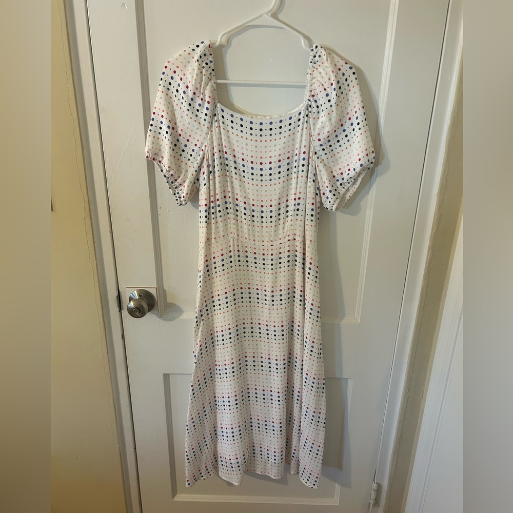 LOFT Polka dot Midi Dress